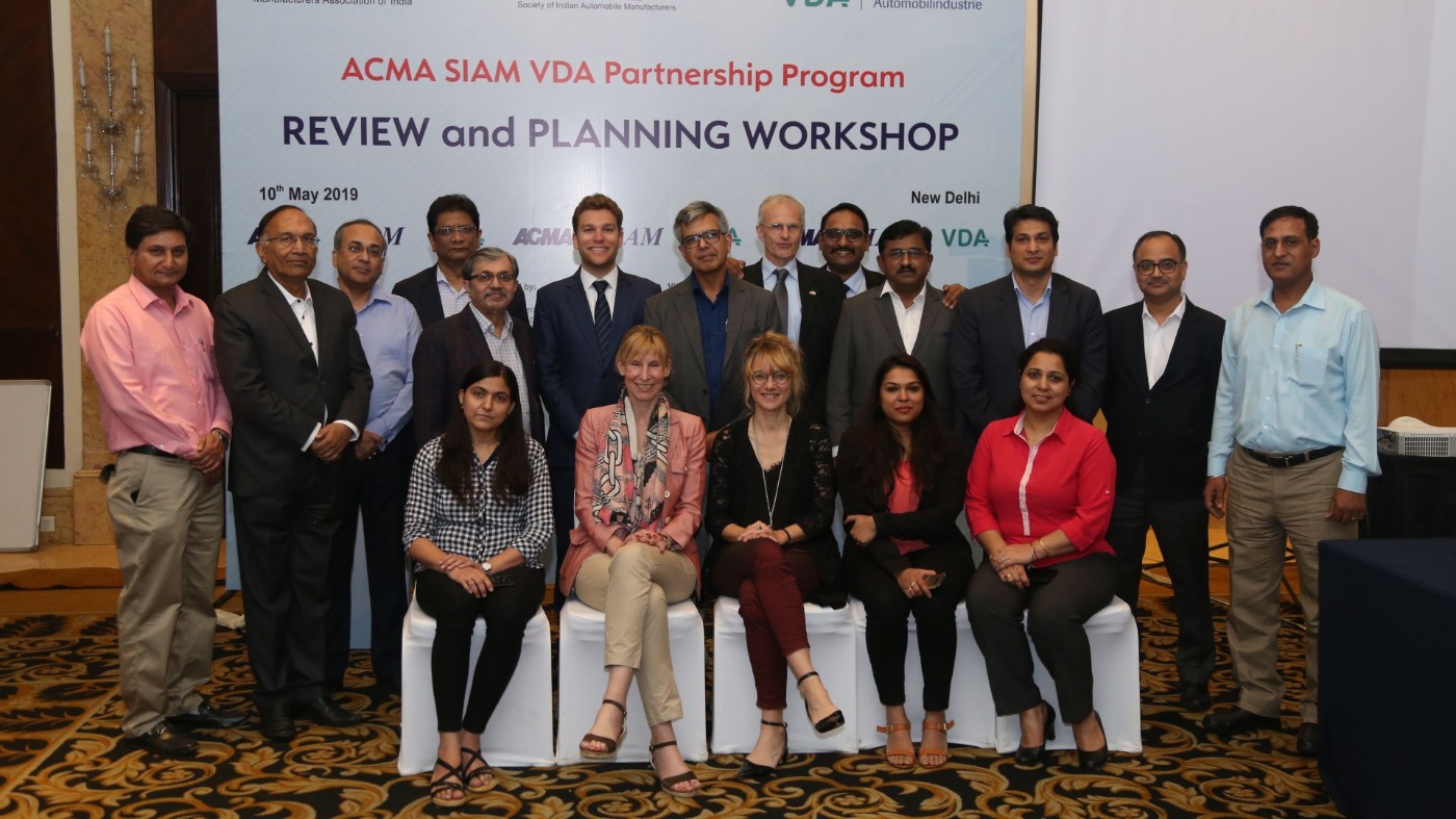 Teilnehmende der indischen Verbände ACMA und SIAM sowie des VDA beim Projektplanungsworkshop im Mai 2019